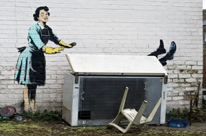 Banksys nya konstverk flyttas till nöjespark