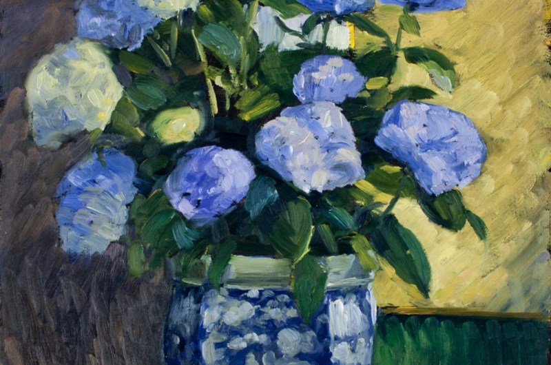 Prins Eugen, Blå Hortensior, 1940. Olja på masonit, 55 x 56 cm. Foto: Per Myrehed, Prins Eugens Waldemarsudde
