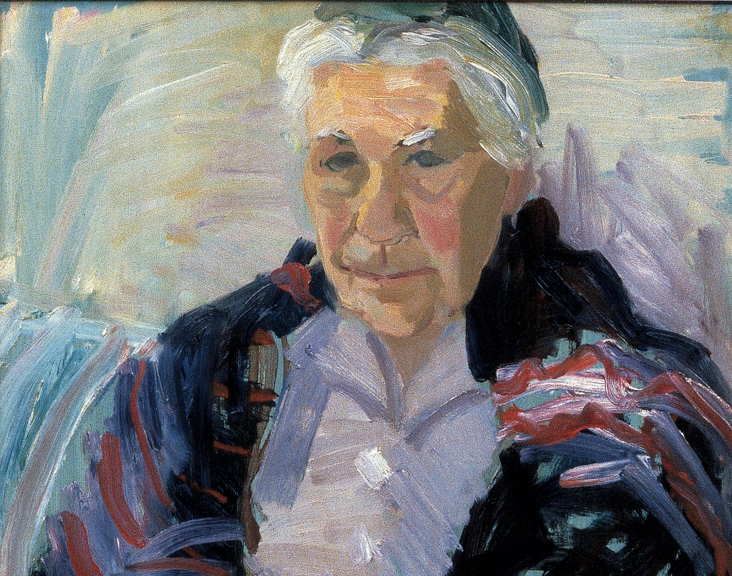 Bror, Anna och Ida Sahlström, Erling Ärlingsson med konstnärsvänner