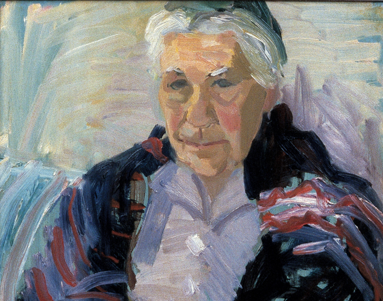 Bror, Anna och Ida Sahlström, Erling Ärlingsson med konstnärsvänner