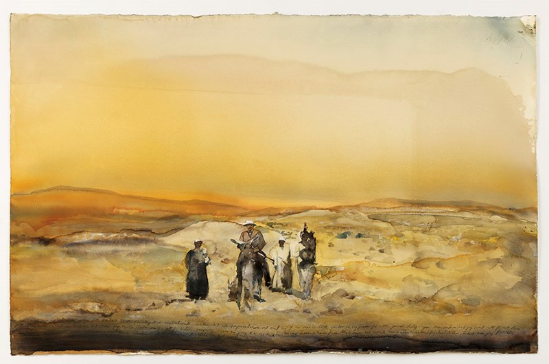 Lars Lerin, Grand tour, 2022-2023, 100x150cm, akvarell på papper