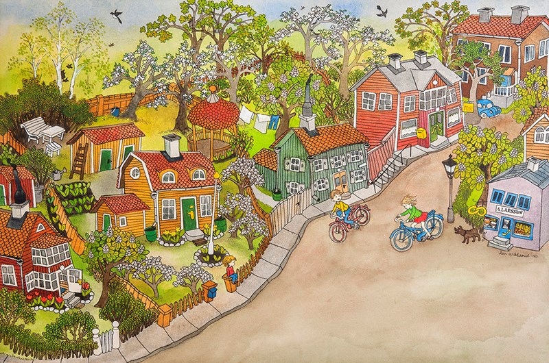 Illustration till Lotta på Bråkmakargatan av Ilon Wikland. TM och © The Astrid Lindgren Company