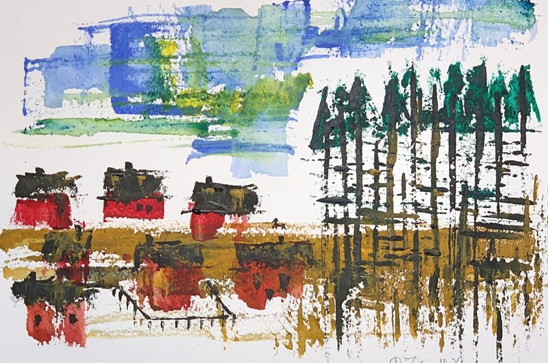 What I Saw from the Road        akvarell 23 x 30,5 cm