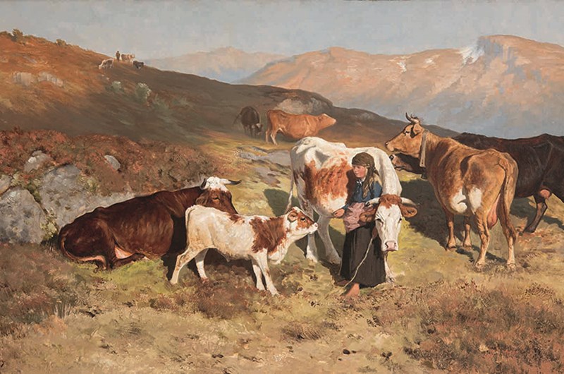 Christian Skredsvig, Aften på fjellet, ca 1876. Sparebankstiftelsen DNB, deponerad Hagan, Chr. Skredsvigs kunstnerhjem. Foto: Øystein Thorvaldsen/Henie Onstad Kunstsent