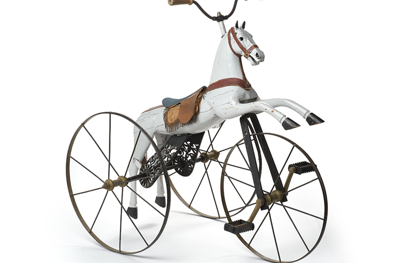 Anonymous (France) — Horse tricycle 1880-1900 Iron, wood, and leather © Les Arts Décoratifs / Christophe Dellière