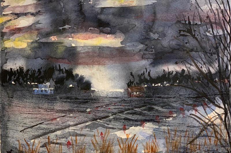 Vivassen - Loftahammar  Akvarell 23 x 30.5 cm