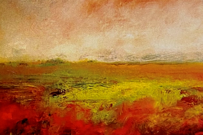 "Landskap i rött" ©Karin Anker, oljemålning 90x70 cm