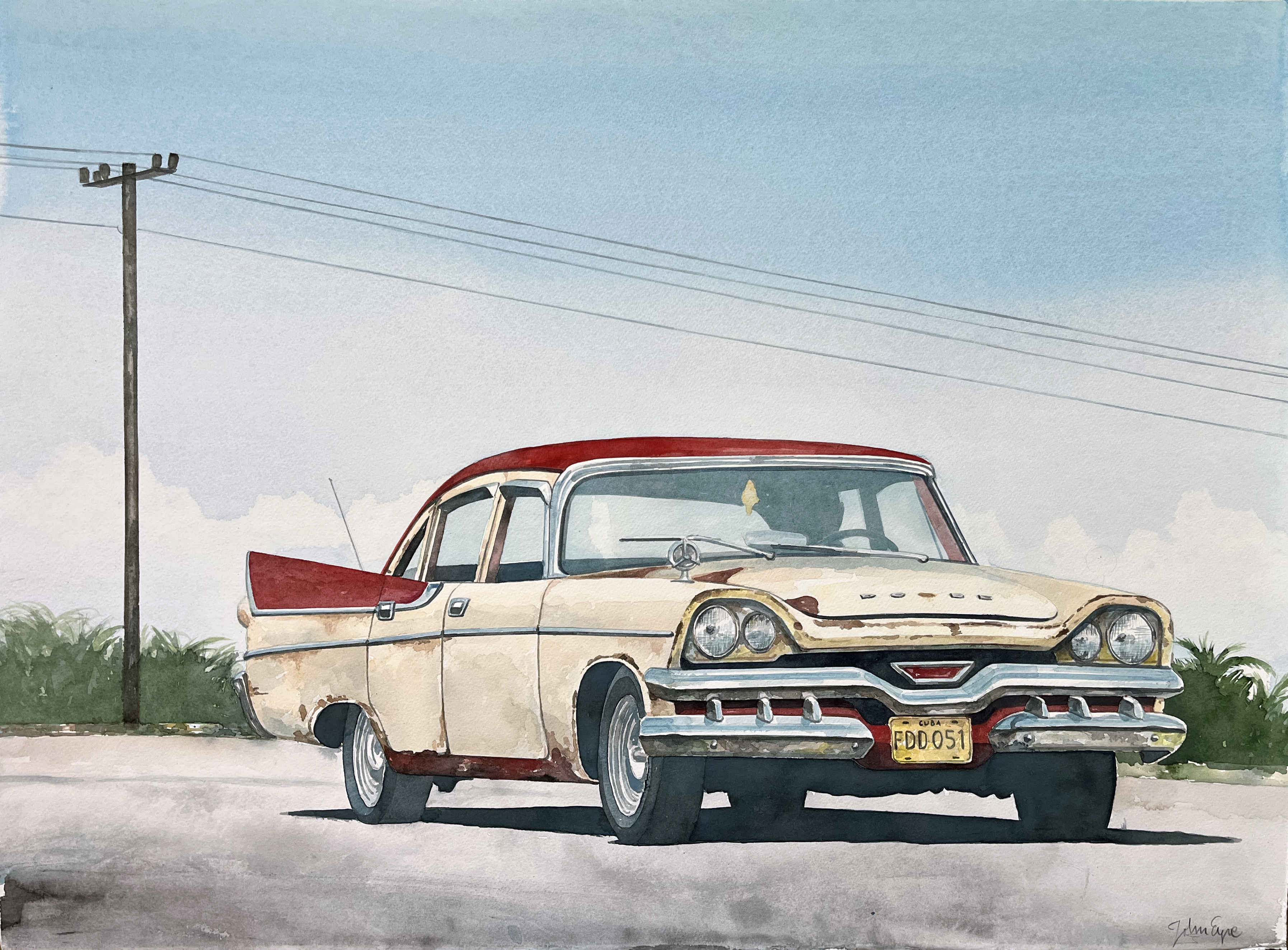 Dodge, Havanna. Akvarell 76 x 56
