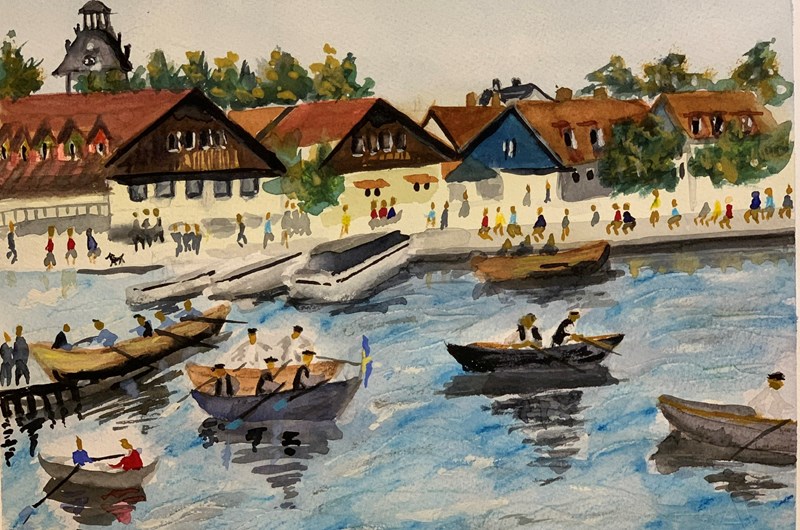 "Hasselörodden Västervik" - akvarell 23 x 30,5cm