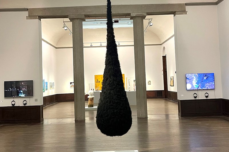 Jini Hedblom, MAHSA. Metalltråd, tagel. Foto: Konstguiden.