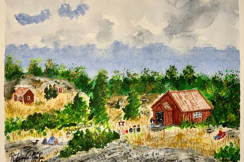 "Väderskär Kapell" - Akvarell - 23 x 30,5cm