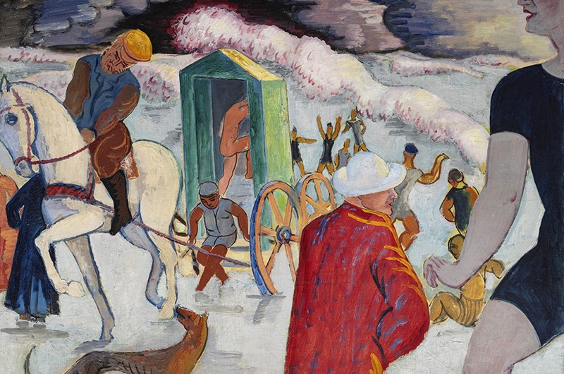 Isaac Grünewald, Den gröna badvagnen, Fanö, 1918  Foto: Västerås konstmuseum
