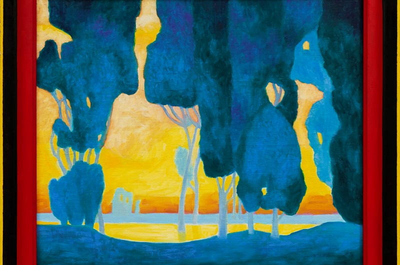 Martin Jacobson, Blue Trees, 64x54cm, Oil on panel, 2025