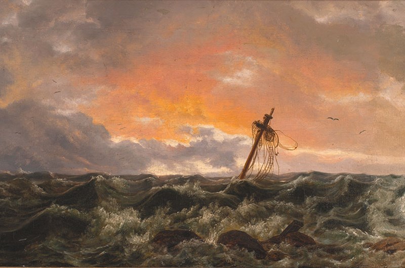 J.C. Dahl, Søstykke med vrag, 1831. Statens Museum for Kunst.